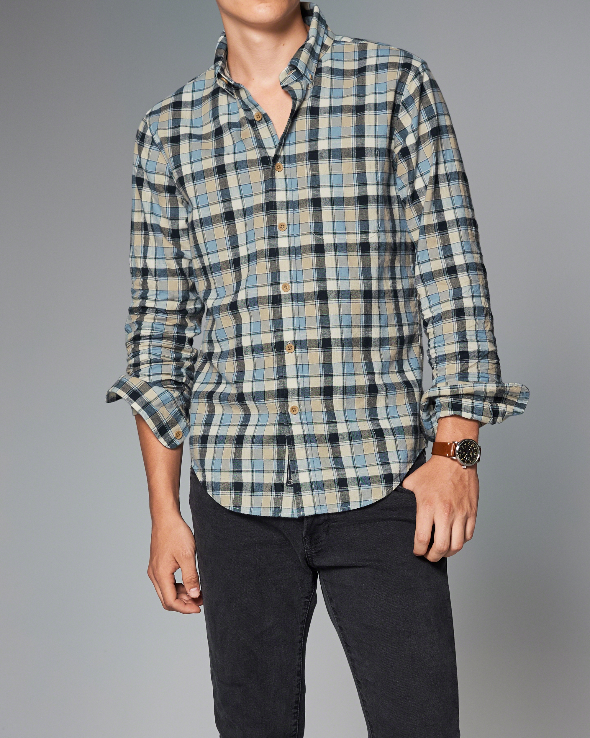 Abercrombie And Fitch Cotton Twill Shirt For Men Lyst